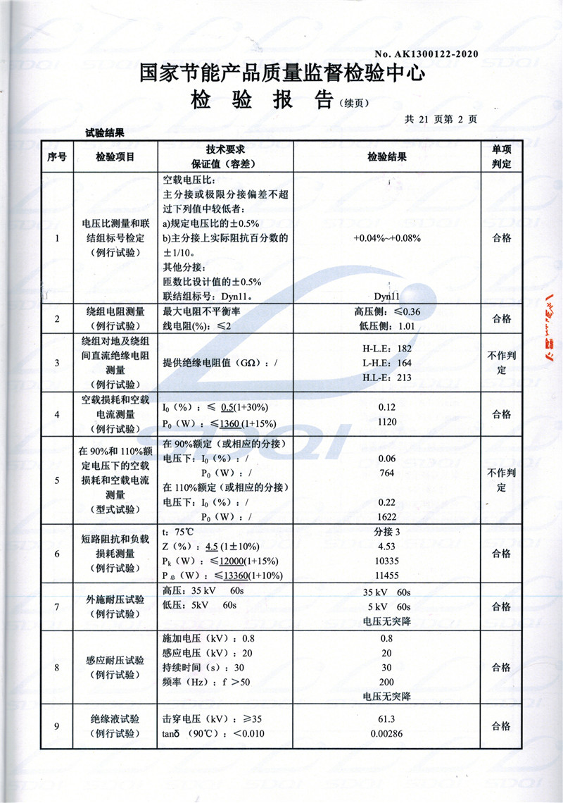 高低压试验报告-S11-1250朔州朔州朔州油浸式变压器-2.jpg